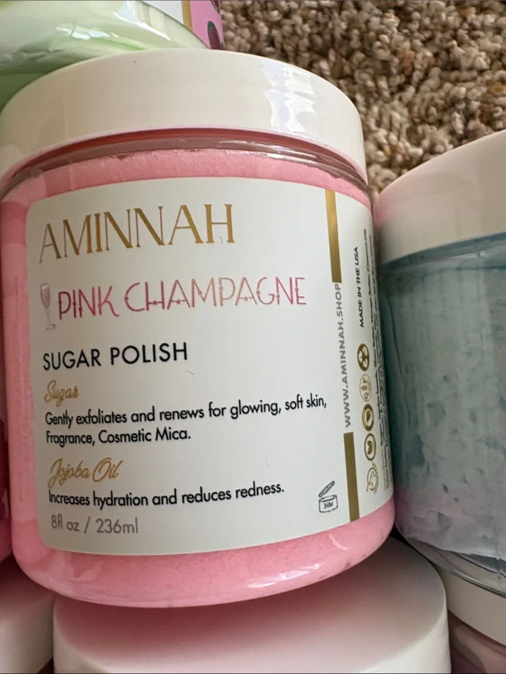 AMINNAH Pink & Pastel Bath & Body Moisturizer Set - Whipped Butters & Scrubs - Picture 7 of 9